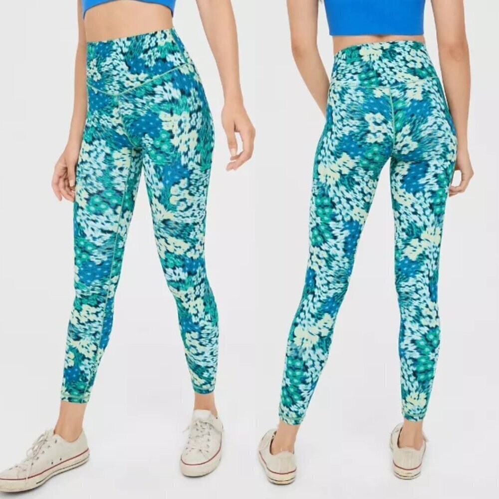 NWT Aerie Women's Offline Real Me Xtra 7/8 Leggings Emerald Green Blue Small